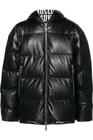 VERSACE Manteau en cuir artificiel à capuche
