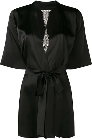 Fleur of England Robe de chambre Onyx à finitions en dentelle