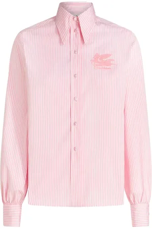 Etro Chemise rayée en coton à logo brodé