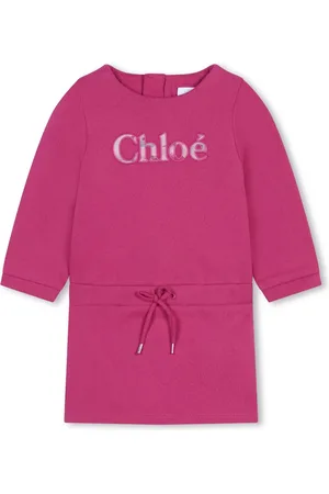Chloé Robe en coton à logo brodé