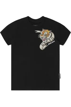 Philipp Plein T-shirt en coton à imprimé tigre