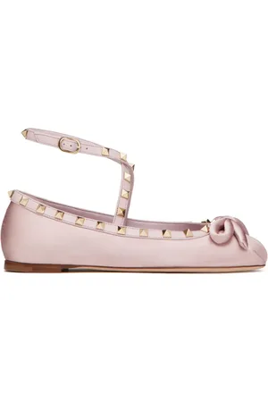 VALENTINO GARAVANI Ballerines satinées à ornements Rockstud