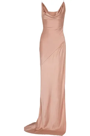 Balmain Robe longue à fini satiné