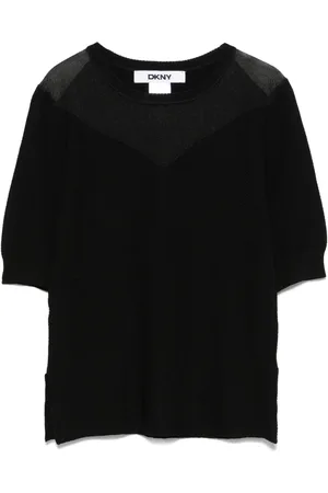 DKNY T-shirt à empiècements transparents