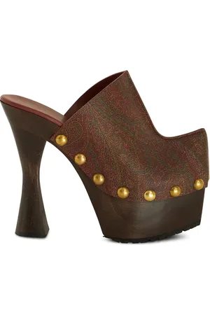 Etro Sandales en cuir à motif cachemire