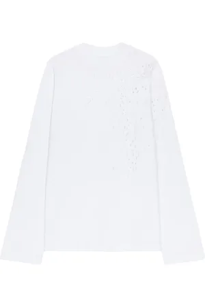 DRIES VAN NOTEN T-shirt à broderie anglaise