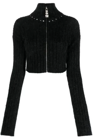 Alessandra Rich Cardigan nervuré à ornements