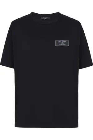 Balmain T-shirt en coton à patch logo