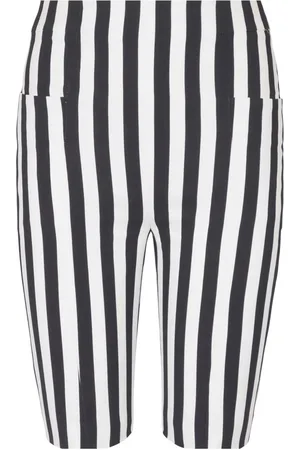 Balmain Short rayé à taille haute
