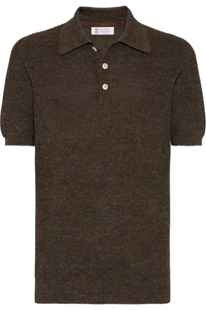 Brunello Cucinelli Polo en maille à design nervuré