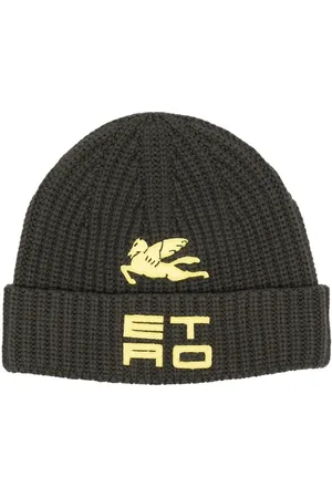 Etro Bonnet nervuré à logo brodé