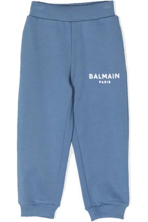 Balmain Pantalon de jogging en coton à logo imprimé