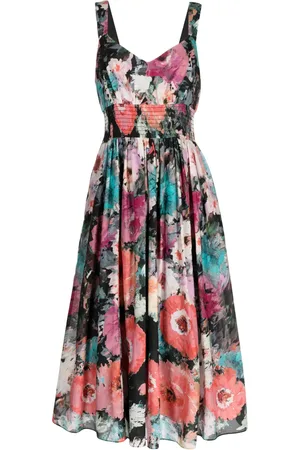 Marchesa Notte Robe mi-longue Betony à fleurs