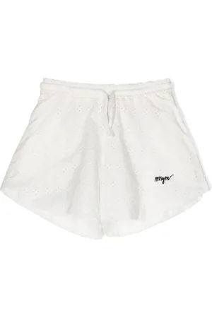 Msgm Short en broderie anglaise à logo brodé