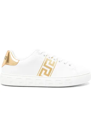 VERSACE Baskets en cuir à broderies Greca