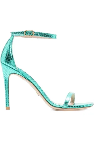 Stuart Weitzman Sandales 100 mm à effet peau de serpent