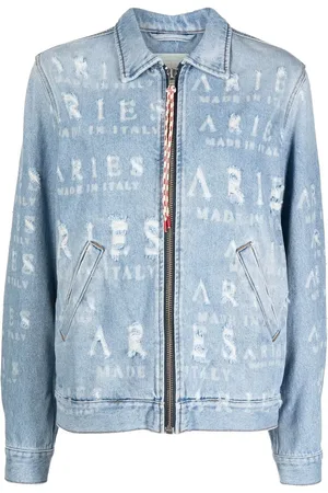 ARIES Veste en jean à effet usé