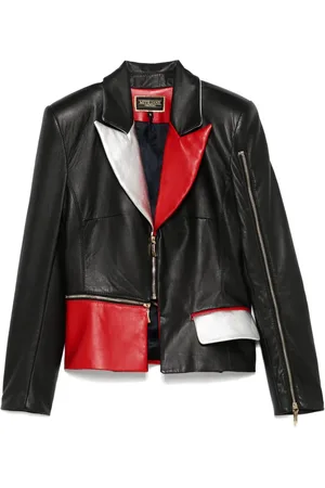 MITILIANE COUTURE Veste en cuir à design coulour block