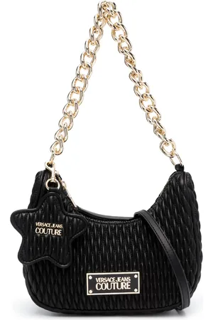 VERSACE Sac porté épaule matelassé à plaque logo
