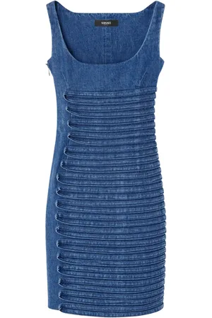 VERSACE Robe en jean à coupe courte