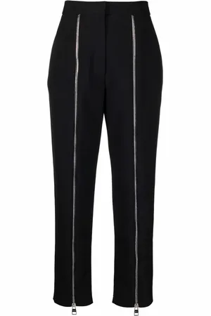 Alexander McQueen Pantalon taille-haute à détails de zips