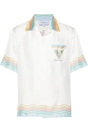 Casablanca Chemise en soie à col cubain