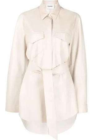Nanushka Chemise oversize ceinturée en cuir vegan