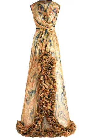 Etro Robe longue imprimée à fronces