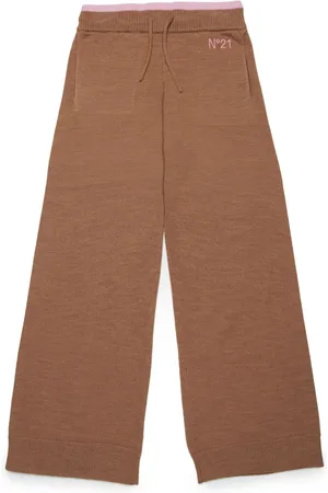 Nº21 Pantalon en maille à logo brodé