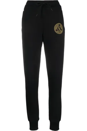 VERSACE Pantalon de jogging en coton à logo brodé
