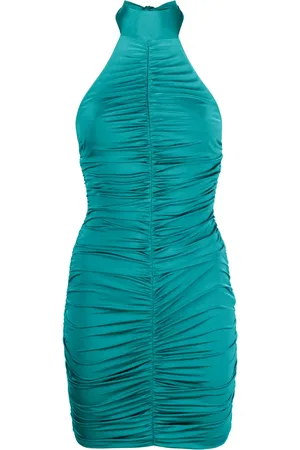 Noire Swimwear Robe coute froncée à dos-nu