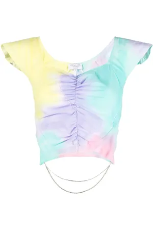 Collina Strada Haut froncé à imprimé tie dye