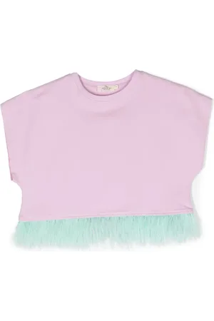 Le pandorine T-shirt en coton biologique à détails de plumes
