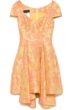 TALBOT RUNHOF Robe asymétrique à fleurs en jacquard