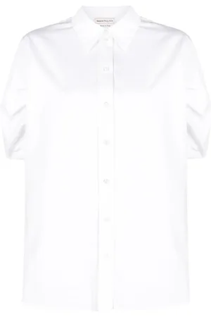 Alexander McQueen Chemise en coton à manches bouffantes