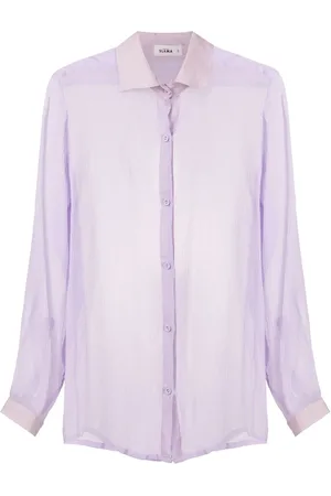 AMIR SLAMA Chemise transparente en soie à effet froissé