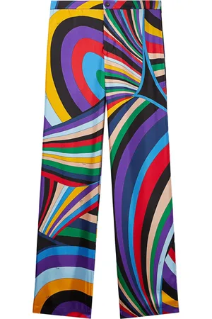 Puccini Pantalon en soie à imprimé Iride