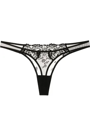 Kiki de Montparnasse String en tulle Juliette à broderies