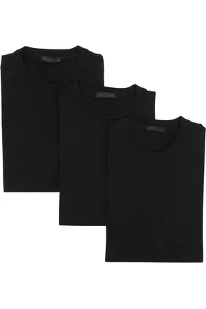 Prada Lot de trois t-shirts en coton à manches courtes