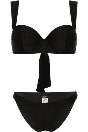 Noire Swimwear Bikini Nikki à effet peau de serpent