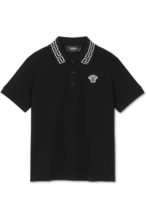 VERSACE Polo en coton à détail Greca