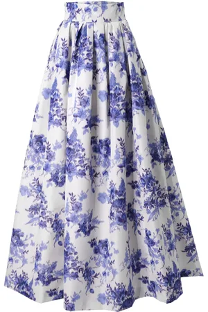 Carolina Herrera Jupe mi-longue Chiné à fleurs