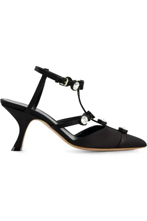 Giambattista Valli Escarpins satinés à ornements en cristal 75 mm