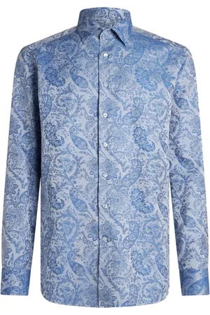 Etro Chemise en coton à imprimé cachemire