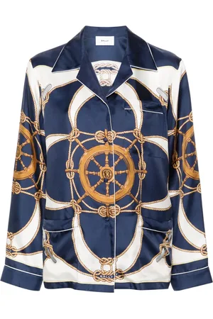 Bally Chemise en soie à imprimé graphique
