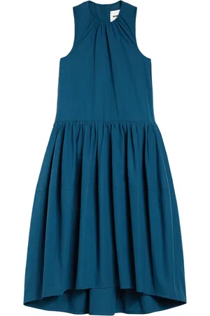 Jil Sander Robe mi-longue à détails plissés
