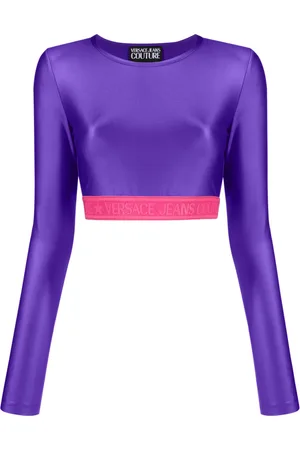 VERSACE Haut crop à bande logo