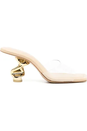 Cult Gaia Mules Scrunch 76 mm à talon biseauté