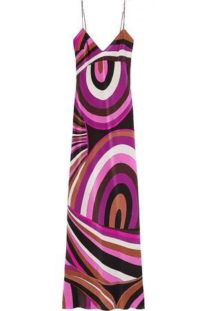 Puccini Robe en soie à imprimé Iride