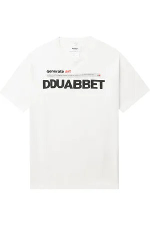 DOUBLET T-shirt en coton à texte imprimé